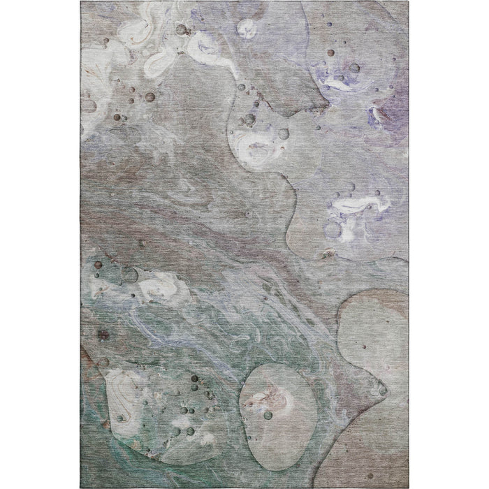 10' X 14' Abstract Washable Area Rug With UV Protection (708856) - Khaki / Beige / Purple