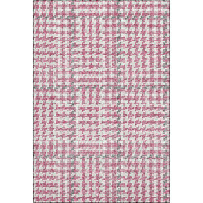 10' X 14' Plaid Washable Area Rug With UV Protection (682613) - Blush / Ivory / Gray