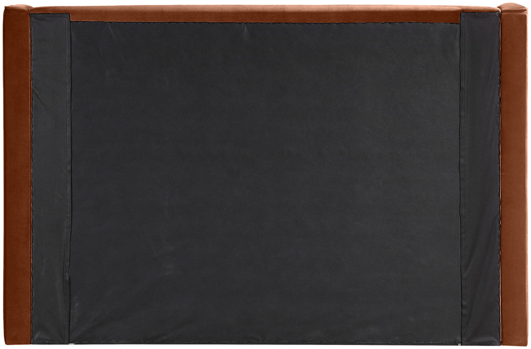 Kendall - Velvet Upholstered Bed - Cognac