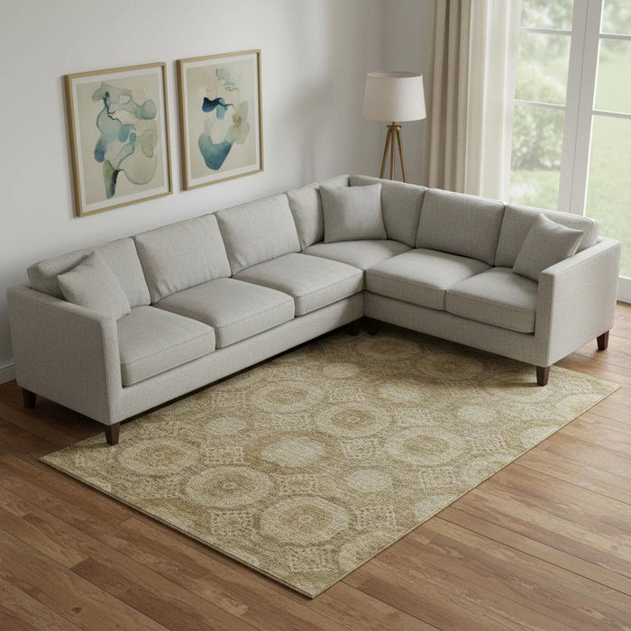 10' X 14' Abstract Geometric Washable Area Rug With UV Protection (708277) - Brown / Beige