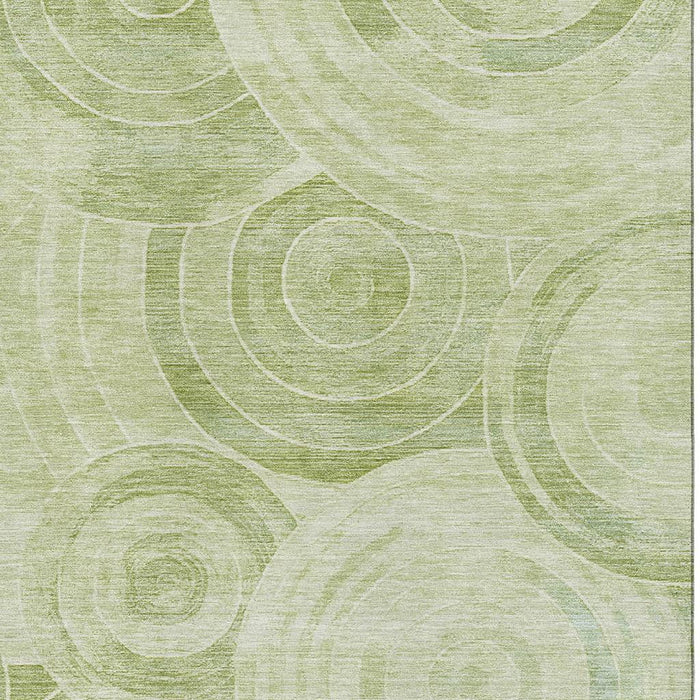 10' X 14' Geometric Washable Area Rug With UV Protection (700089) - Sage / Fern Green