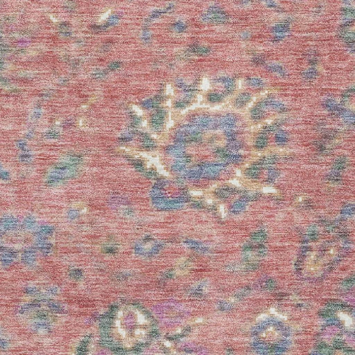 10' X 14' Oriental Washable Area Rug With UV Protection (710975) - Coral / Blue / Ivory