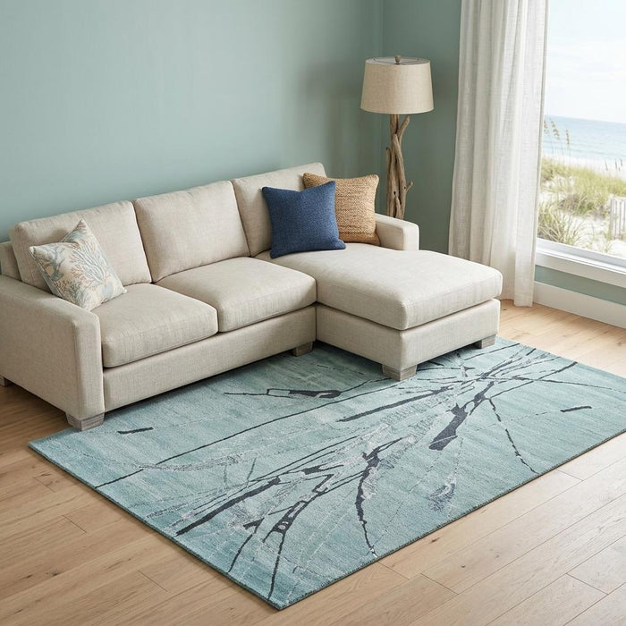 8' X 10' Abstract Hand Tufted Area Rug (744208) - Blue / Gray / Green