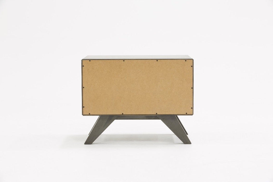 Modern Nightstand With Two Drawers - Gray Wash