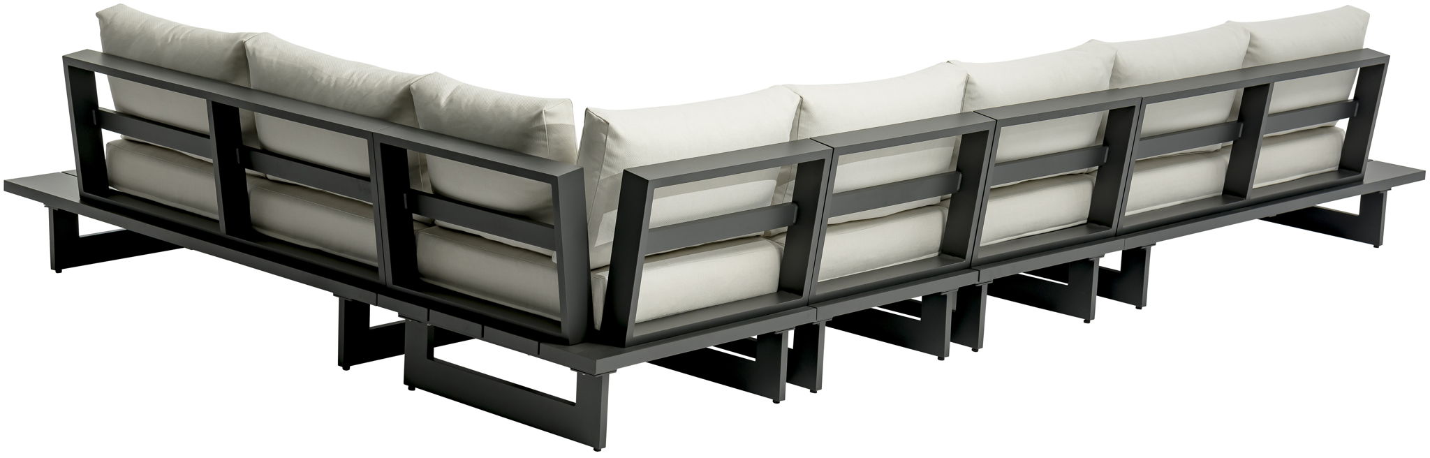 Maldives - 5 Piece Water Resistant Outdoor Patio Modular Sectional With Gray Base