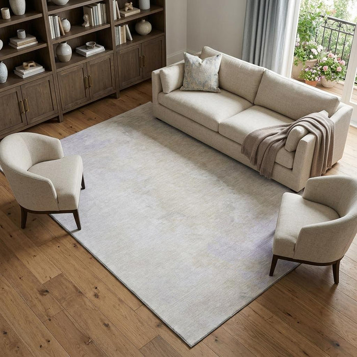 10' X 14' Abstract Washable Area Rug With UV Protection (696758) - Beige / Ivory