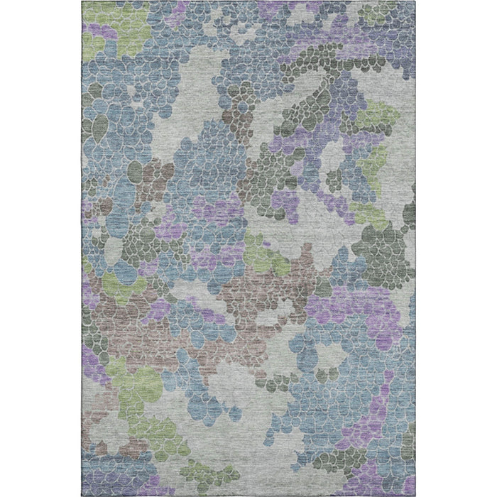 10' X 14' Geometric Washable Area Rug With UV Protection (707689) - Blue / Green / Lavender