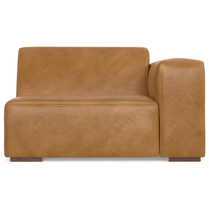 44" Sienna Leather Modular Sofa With Brown Legs - Brown
