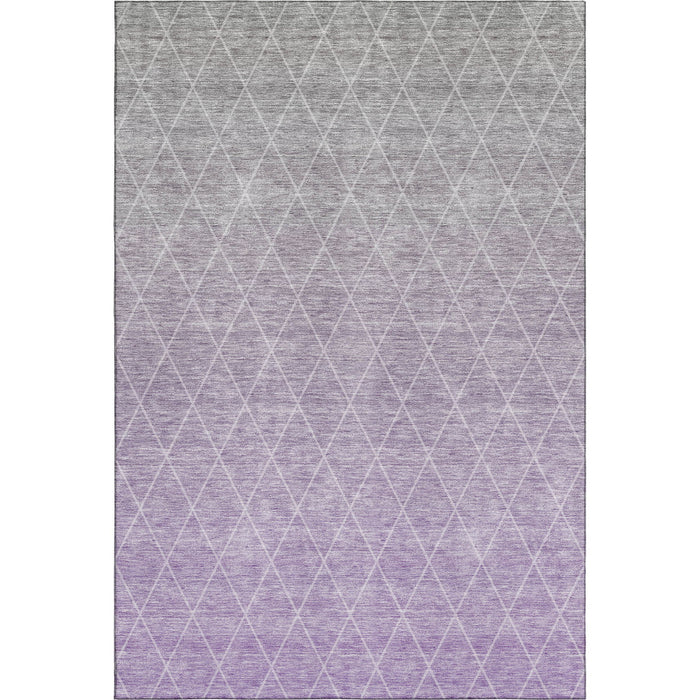10' X 14' Geometric Washable Area Rug With UV Protection (688177) - Lavender / Ivory
