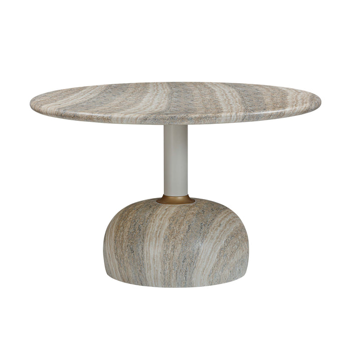 Omaha - Concrete Faux Round Dining Table - Travertine
