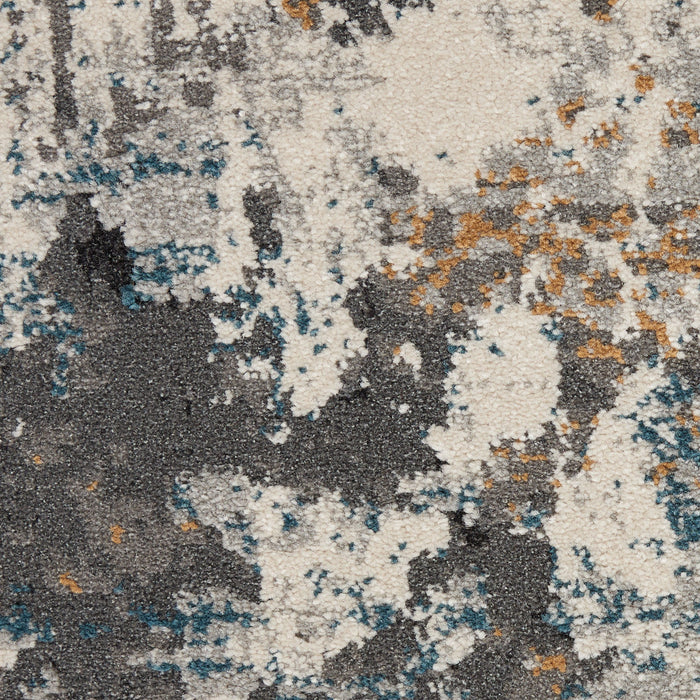 8' X 10' Abstract Area Rug (551126) - Ivory / Gray / Orange
