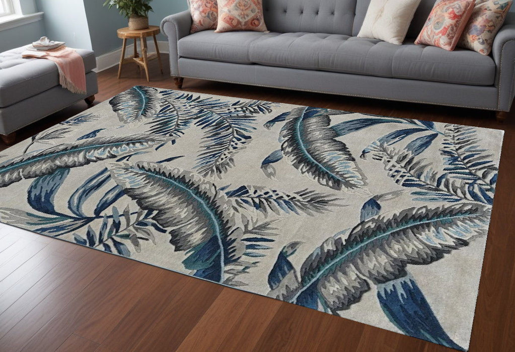 8' x 11' Wool Hand Tufted Area Rug - Blue And Gray