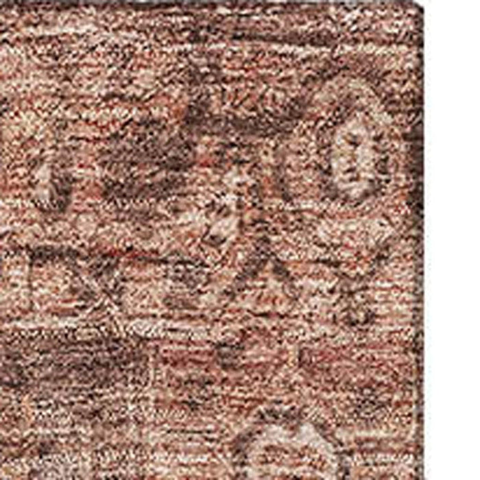 10' X 14' Oriental Washable Area Rug With UV Protection (692388) - Burgundy / Ivory / Gold