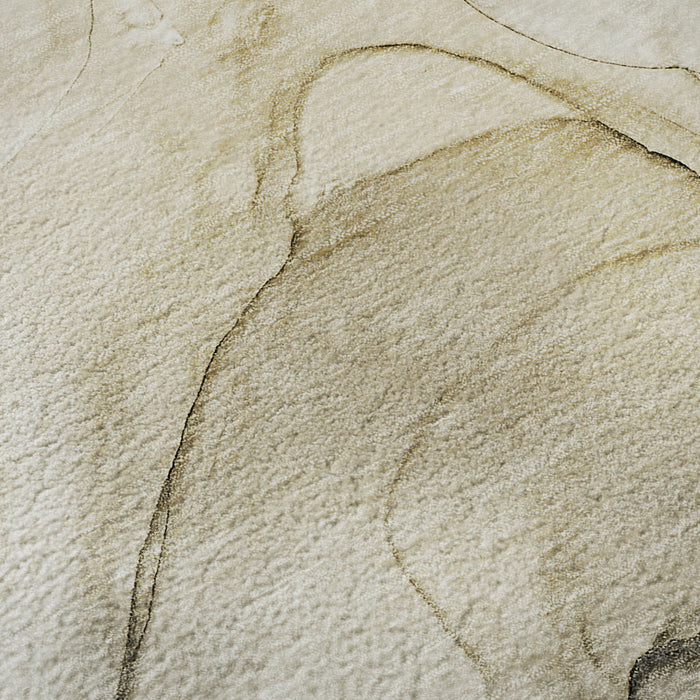 10' X 14' Abstract Washable Area Rug With UV Protection (646608) - Beige / Ivory