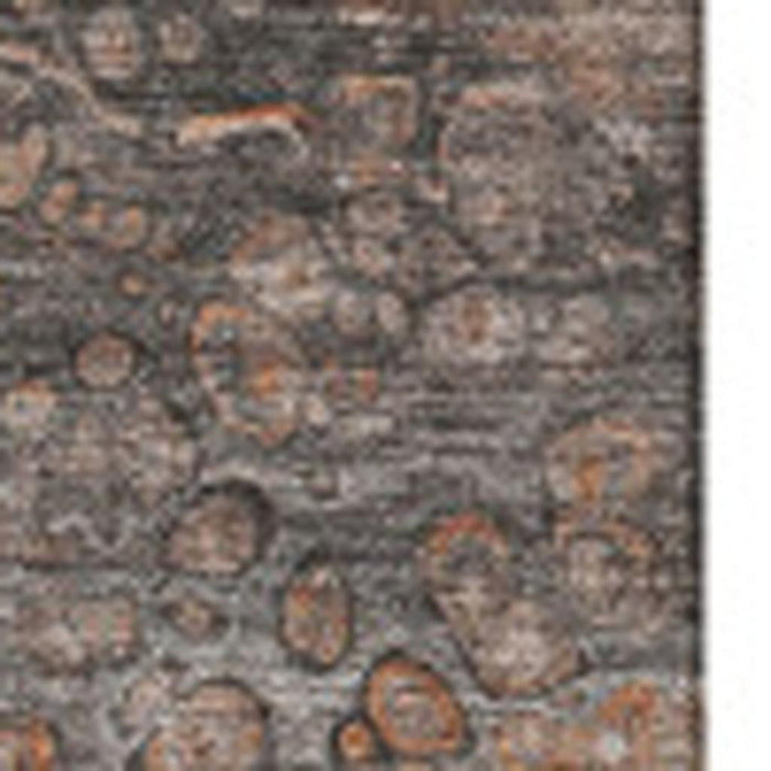 10' X 14' Abstract Washable Area Rug With UV Protection (650452) - Terra Cotta / Ivory / Gray