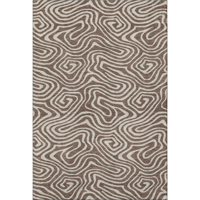 10' X 14' Abstract Washable Area Rug With UV Protection (680079) - Brown / Beige