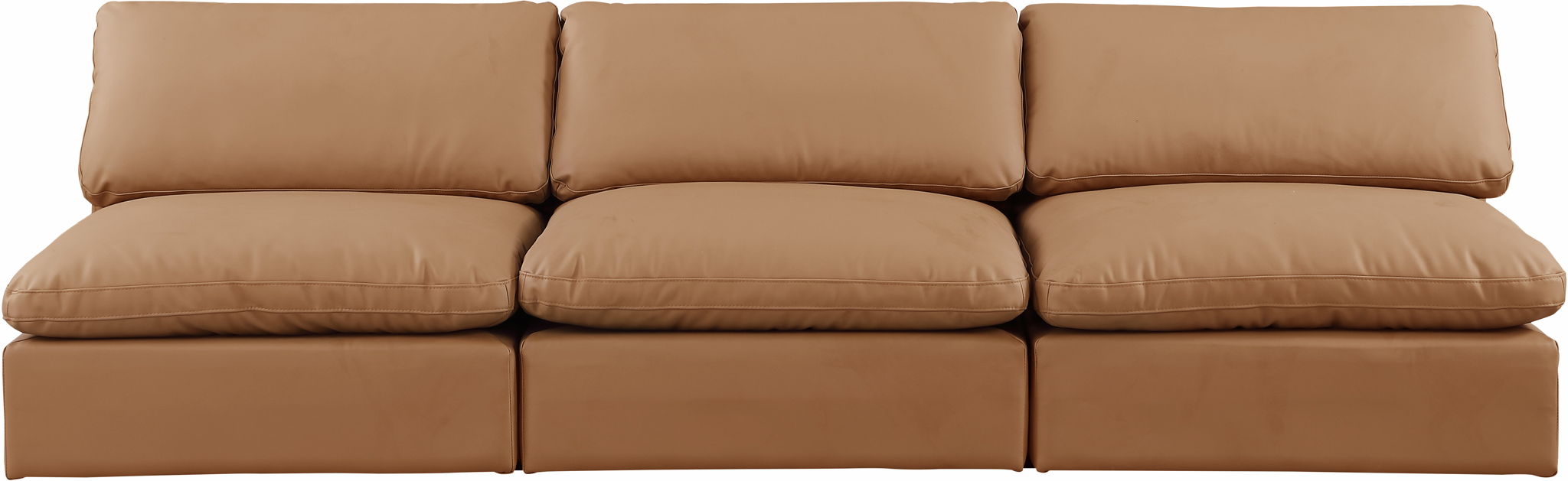 Comfy - Faux Leather Modular Armless Sofa 3 Seats