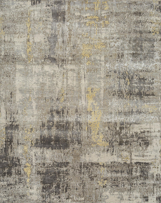 10' X 8' Abstract Hand Knotted Area Rug - Brown