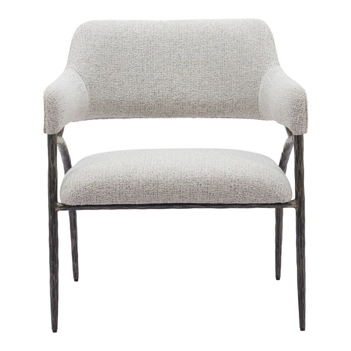 28" Fabric Arm Chair - Gray And Black