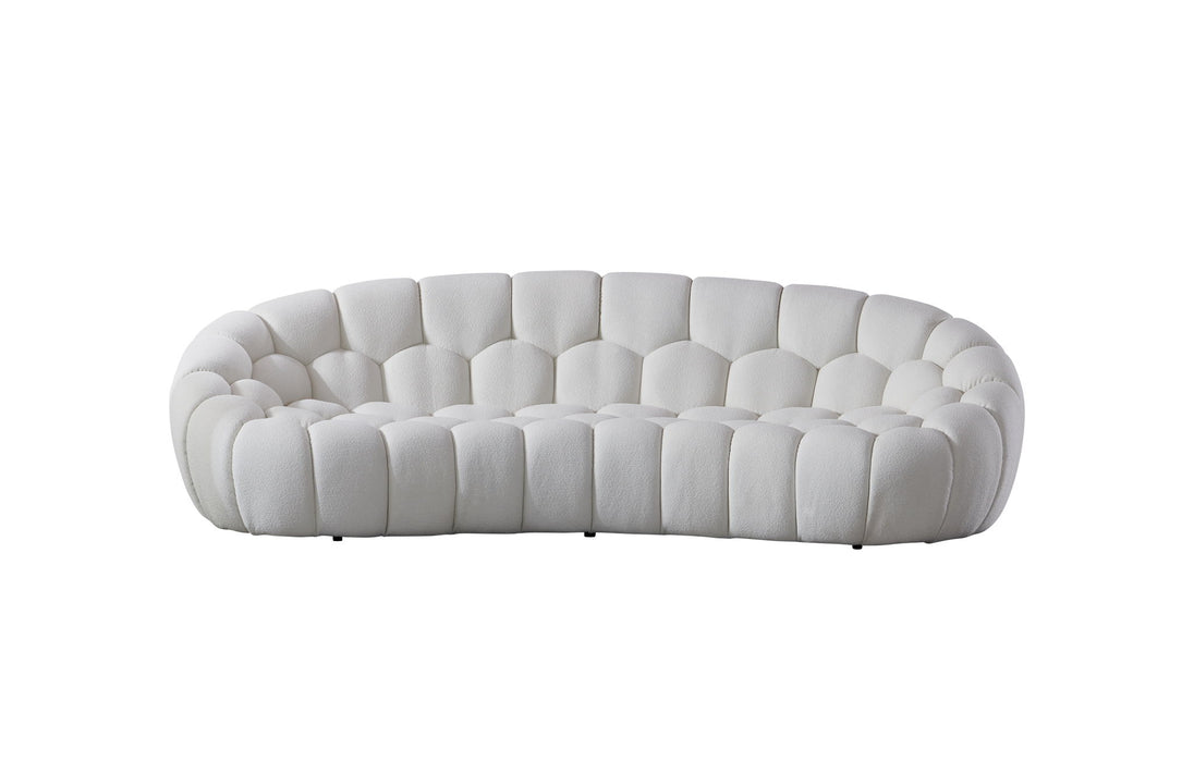 Fabric Curved Sofa - White