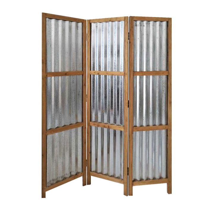 72" Folding Three Panel Screen Room Divider - Brown