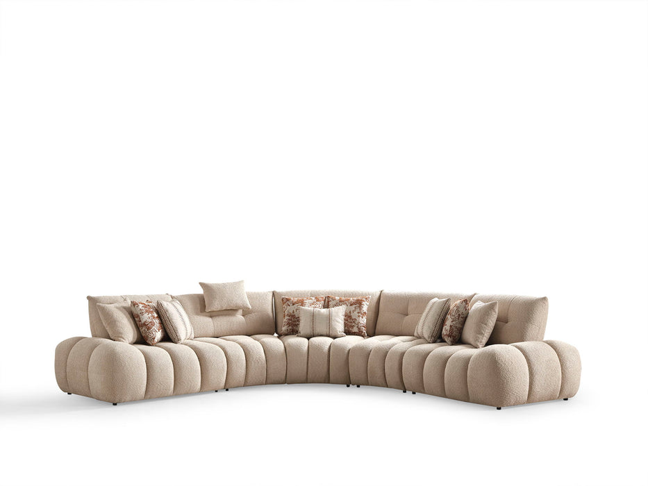 Boucle L Shaped Sectional - Taupe