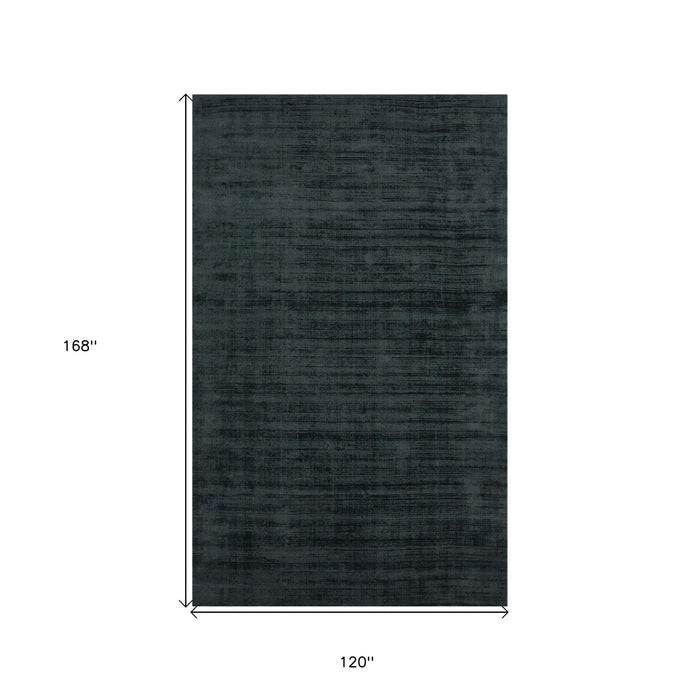10' X 14' Abstract Hand Woven Area Rug - Charcoal And Black