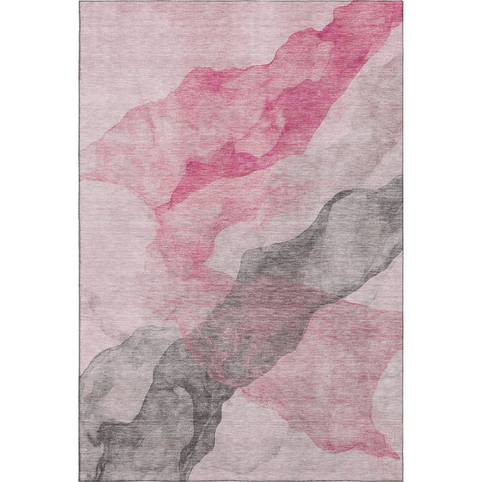 10' X 14' Abstract Washable Area Rug With UV Protection (718169) - Blush / Gray