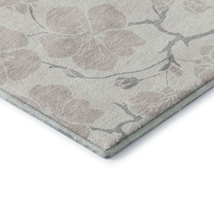 10' X 14' Floral Washable Area Rug With UV Protection (681047) - Ivory / Beige