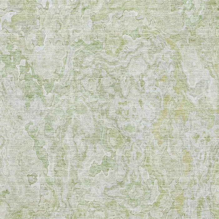10' X 14' Abstract Washable Area Rug With UV Protection - Green And Ivory