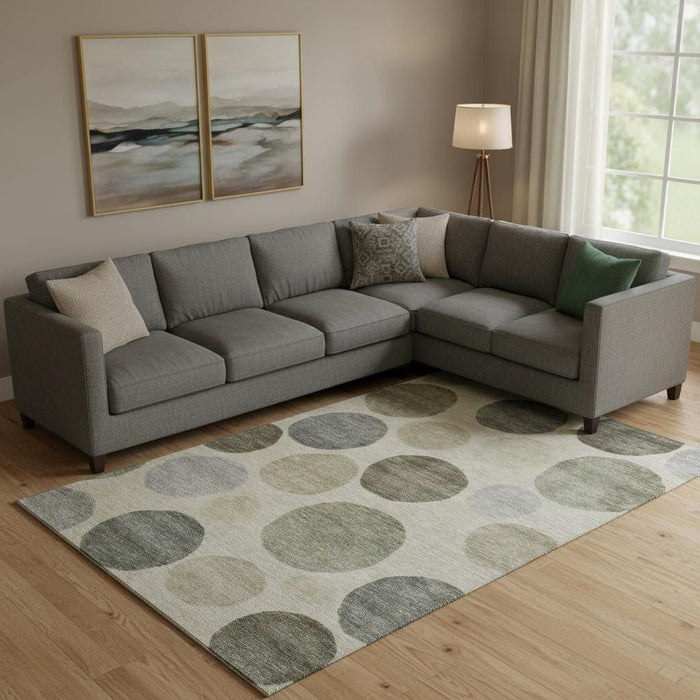 10' X 14' Geometric Washable Area Rug With UV Protection (716851) - Taupe / Beige