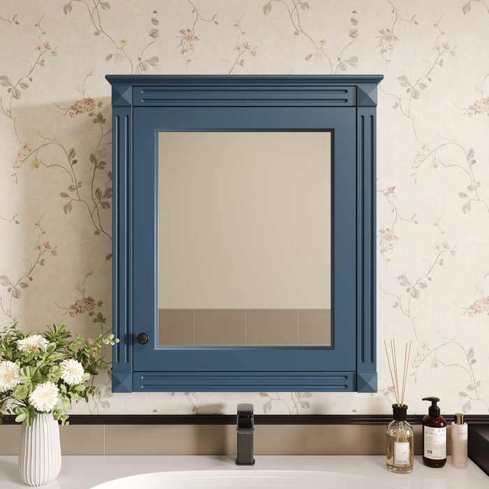 Giga wall-mounted bathroom medicine cabinet with mirror and adjustable shelf, featuring sleek design and spacious interior.