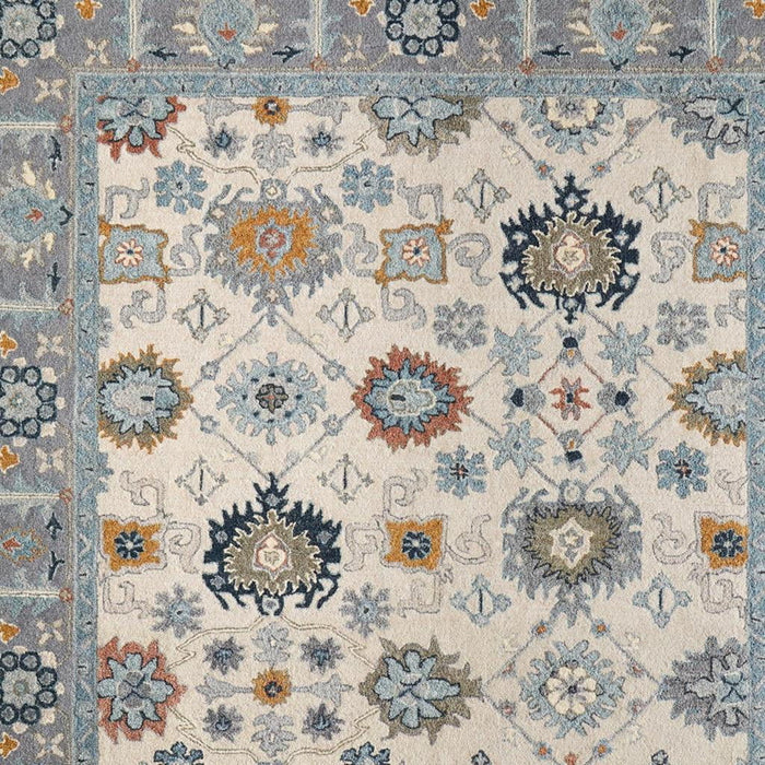 10' X 14' Wool Floral Hand Tufted Area Rug (722325) - Blue / Ivory