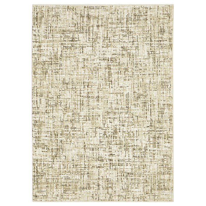 8' X 11' Abstract Area Rug - Ivory And Brown