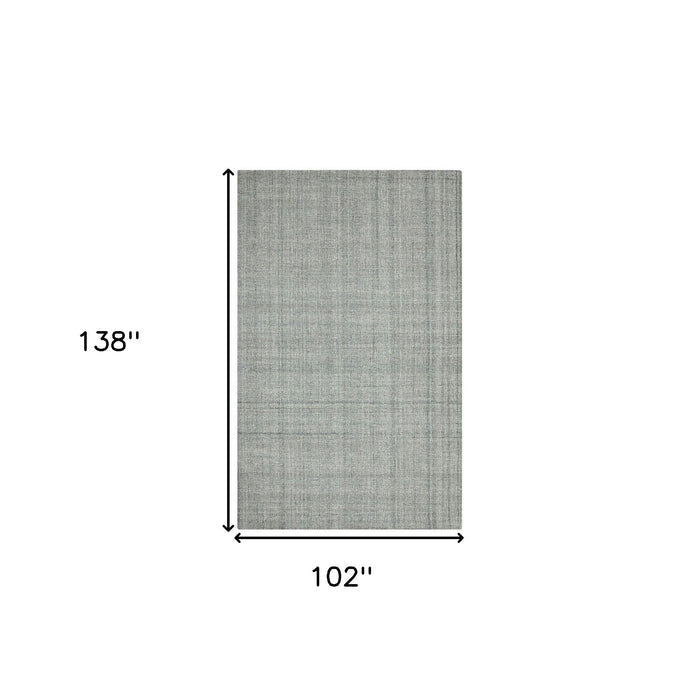 9' X 12' Wool Plaid Hand Tufted Area Rug - Gray