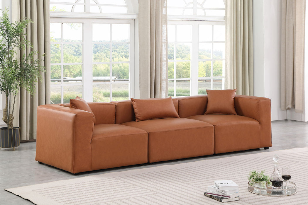 Cube - Modular 3 Piece Sofa - Cognac