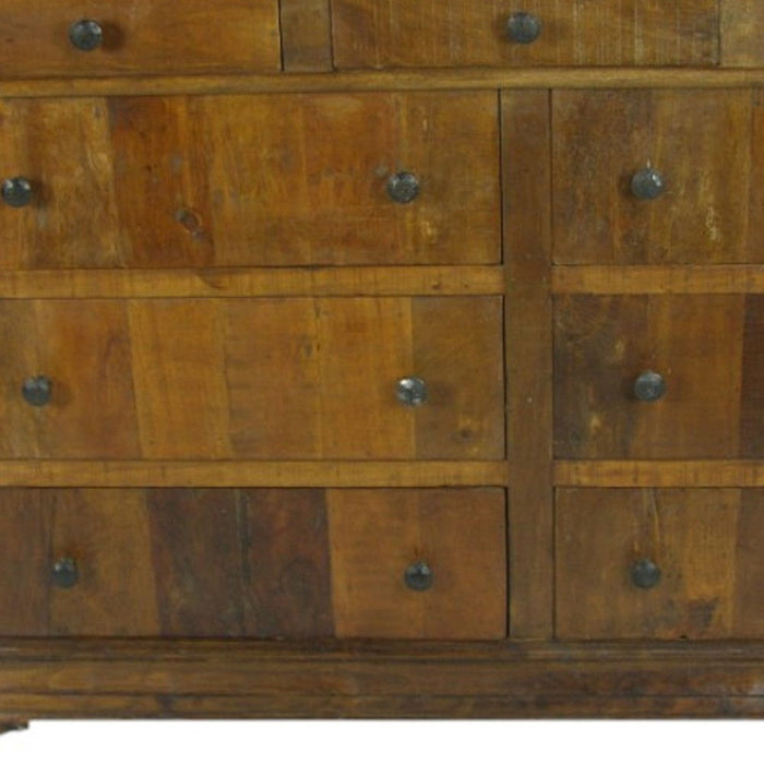 60" Reclaimed Wood Nine Drawer Double Dresser - Brown