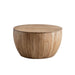 Vintage Giga barrel coffee table with storage, featuring a rustic wooden design and sturdy metal accents.