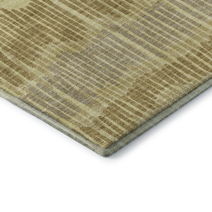 10' X 14' Striped Washable Area Rug With UV Protection (670640) - Gold / Beige / Rust
