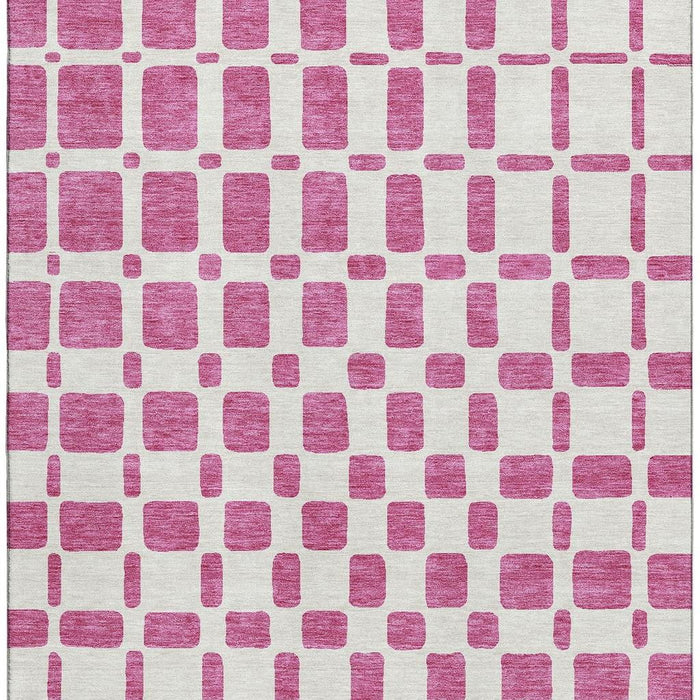 10' X 14' Geometric Washable Area Rug With UV Protection (669264) - Blush / Ivory
