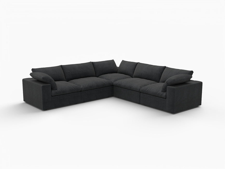 Blend Modular L Shaped Five Piece Corner Sectional - Black