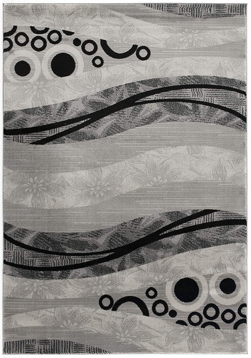 7.8' x 10.8' Abstract Dhurrie Polypropylene Area Rug - Gray
