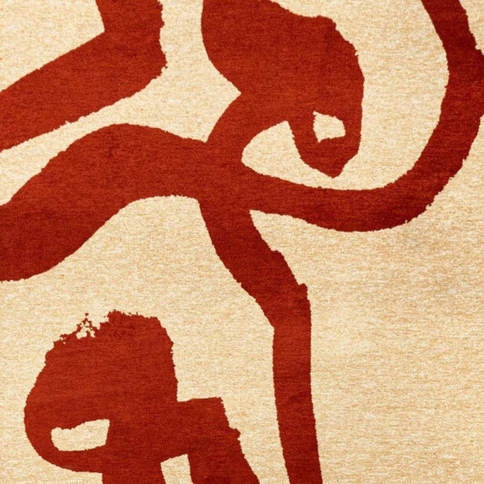 7' X 9' Abstract Washable Area Rug With UV Protection (610003) - Beige / Red