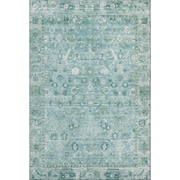 10' X 14' Oriental Washable Area Rug With UV Protection (700895) - Blue / Ivory
