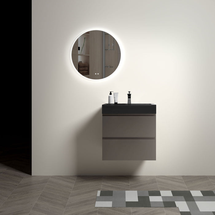 Giga Alice bathroom vanity with wall-mounted design, large storage, one-piece sink basin without drain or faucet for modern bathrooms