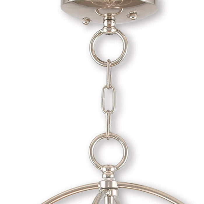 17'' Three-Light Dimmable Chandelier With Shades - Nickel