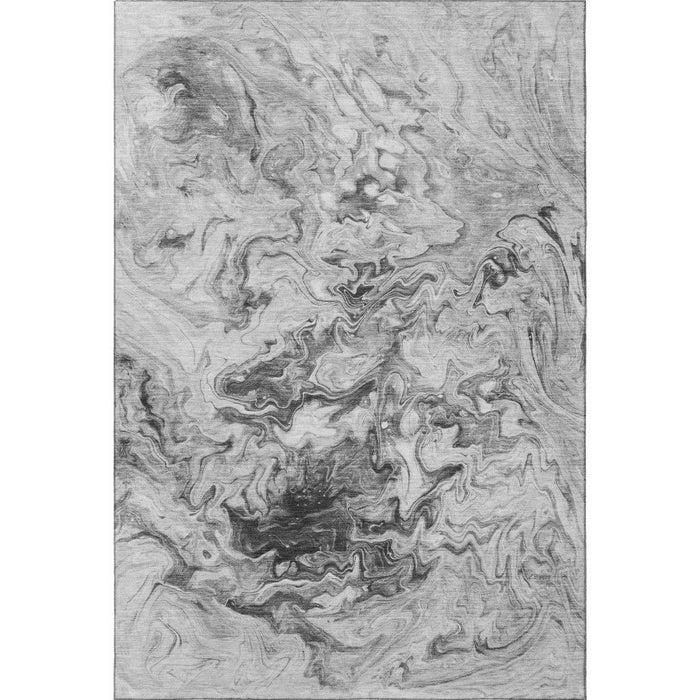 10' X 14' Abstract Washable Area Rug With UV Protection (650956) - Gray / Ivory