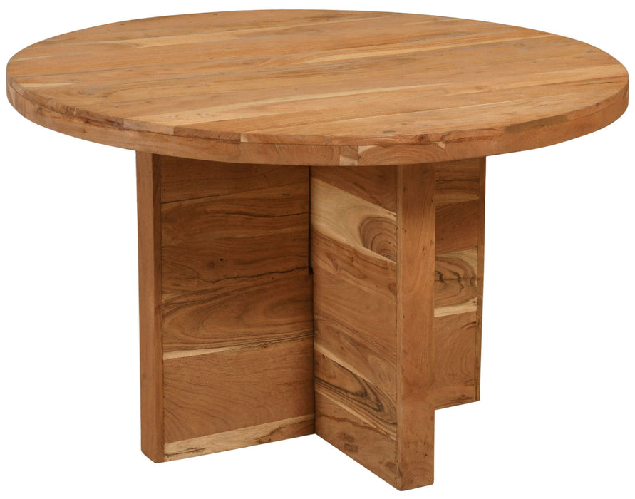 48" Rounded Solid Wood Dining Table - Natural