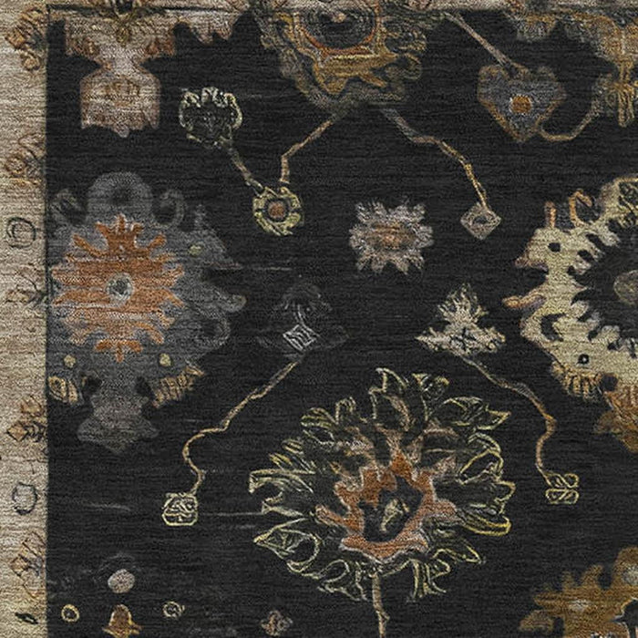 10' X 14' Oriental Washable Area Rug With UV Protection (716395) - Black / Gold