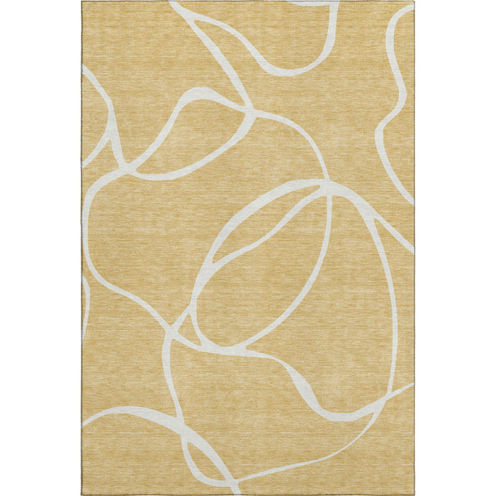 10' X 14' Abstract Washable Area Rug With UV Protection (678640) - Gold / Ivory